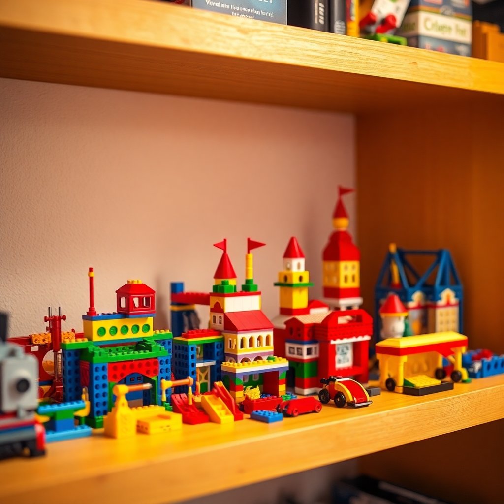Colorful brick display models